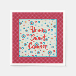 Retro Red and Teal Camper Napkin