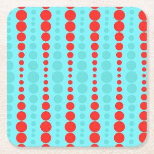 Retro Red and Turquoise Dots Coasters