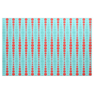 Retro Red and Turquoise Dots Fabric