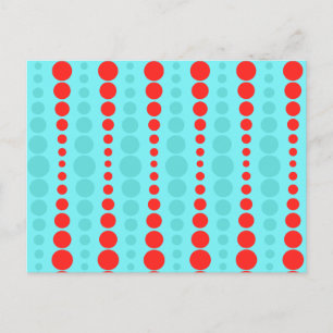 Retro Red and Turquoise Dots Postcard