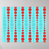 Retro Red and Turquoise Dots Poster