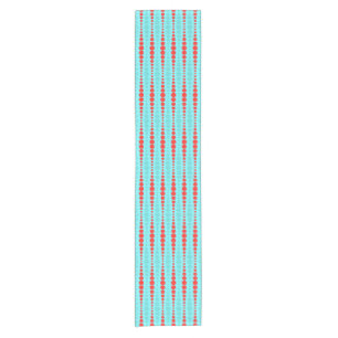 Retro Red and Turquoise Dots Table Runner