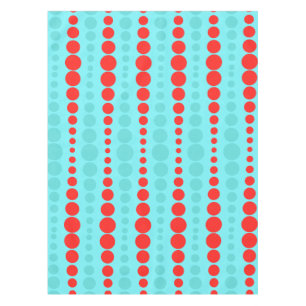 Retro Red and Turquoise Dots Tablecloth