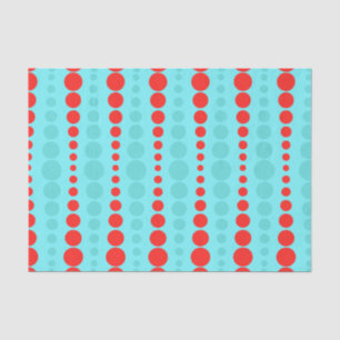 Retro Red and Turquoise Dots Tissue Paper