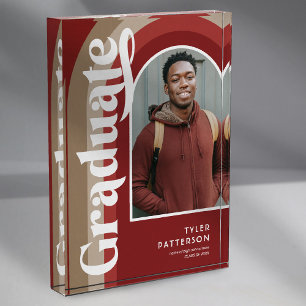 Retro Red Arch Photo 2025 Graduation