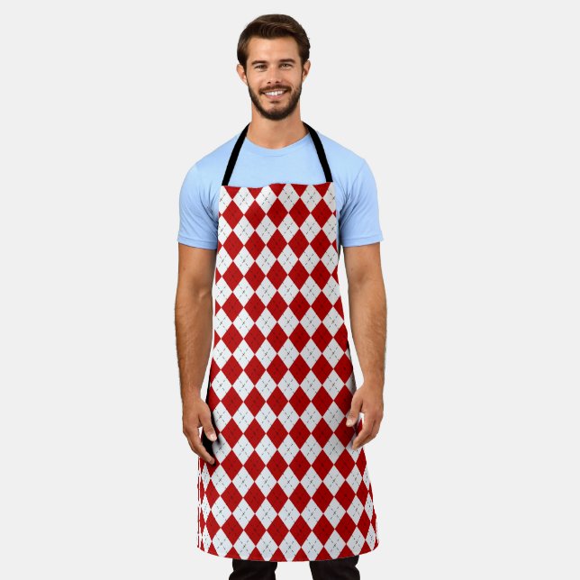 Retro Red Argyle Chef’s Apron (Worn)