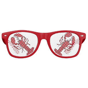 Retro red black lobster  rockabilly  sunglasses