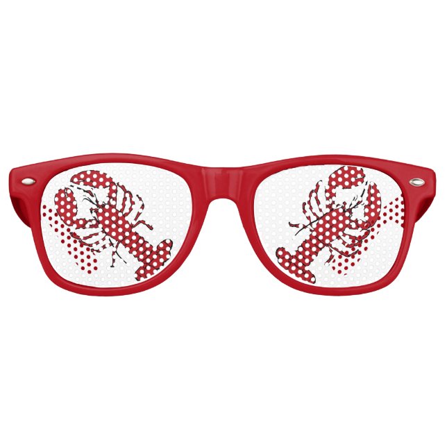 Retro red black lobster  rockabilly  sunglasses (Front)