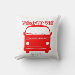 Retro Red Camper Van Custom Pillow