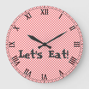 Retro Red Chequered Wall Clock