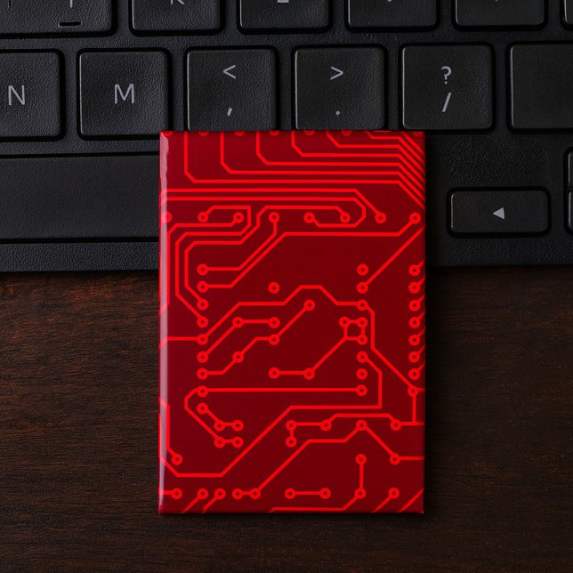 Retro Red Circuit Board Tech Pattern (Creator Uploaded)