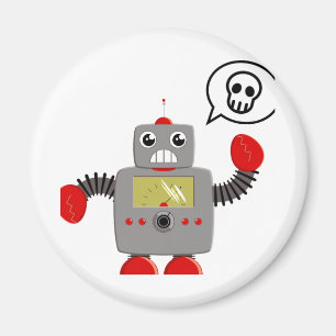 Retro Red Claw Robot Magnet