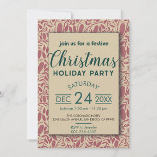 Retro Red Cosy Vibe Christmas Holiday Invitation