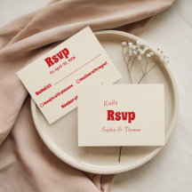 Retro Red & Cream Vintage Typography Wedding