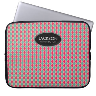 Retro Red Diamonds pattern Laptop Sleeve