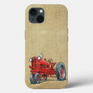 Retro Red Farm Tractor iPhone 13 Case
