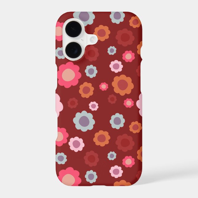 Retro red floral pattern Case-Mate iPhone case (Back)