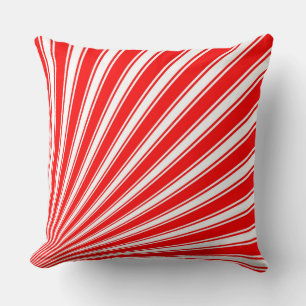 Retro Red Funky Sun Rays Background Cushion