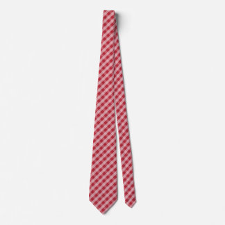 Retro Red Gingham Chequered Tartan Pattern Tie
