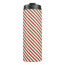 Retro Red Green White Christmas Stripe Pattern