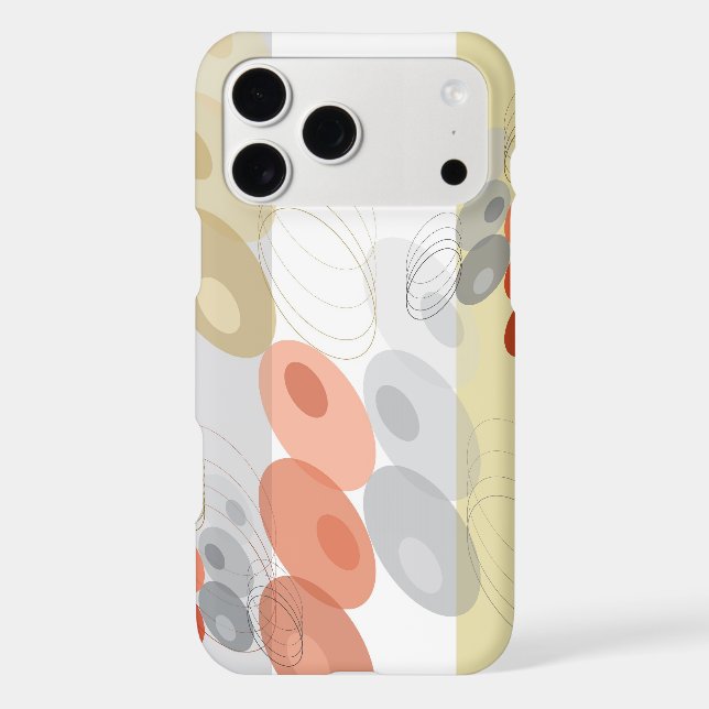 Retro Red & Grey Mod Bubbles Abstract Art Pattern (Back)