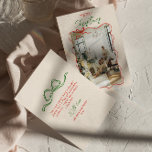 Retro Red Hand Drawn Bow Frame Photo Christmas Holiday Card<br><div class="desc">If you are looking for a unique and beautiful easy editable festive Christmas card. This one is perfect for you. And as you see the design features a hand made and drawn green whimsical ribbon border and you family photo inside . With a green Whimsical hand written calligraphy of CHRISTMAS....</div>