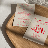 Retro Red Hand Drawn Scribble All In One Wedding