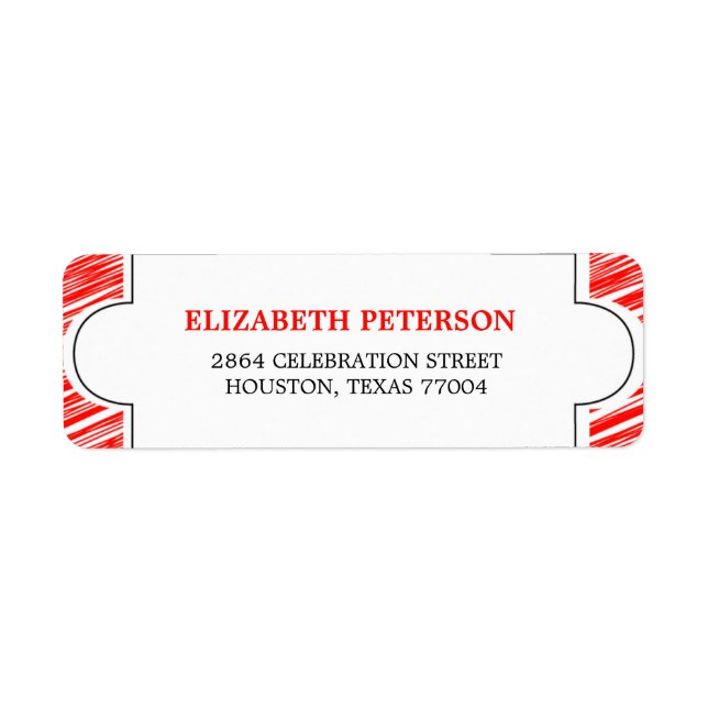 Retro Red holiday address label Return Address Label (Front)