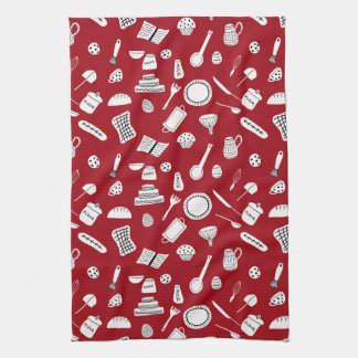 Retro Red Kitchen Tea Towel