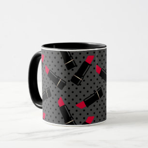 Retro, red lipstick mug