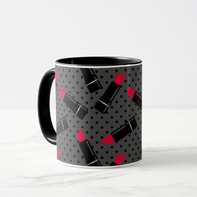 Retro, red lipstick mug (Front Left)