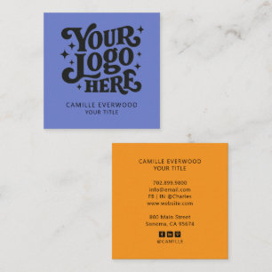 Retro Red Mustard Custom Company Logo Square Business Card