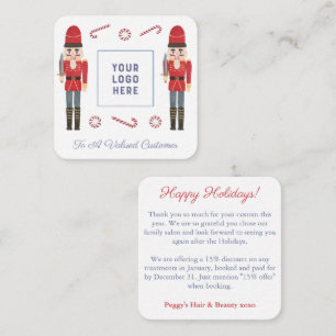 Retro Red Nutcracker Business Logo Happy Holidays  Card