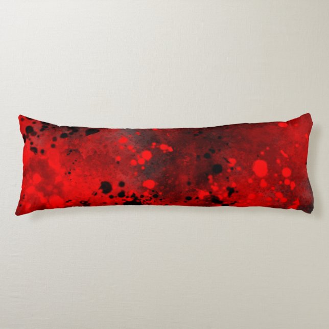 Retro Red Paint Splatter Body cushion (Front)