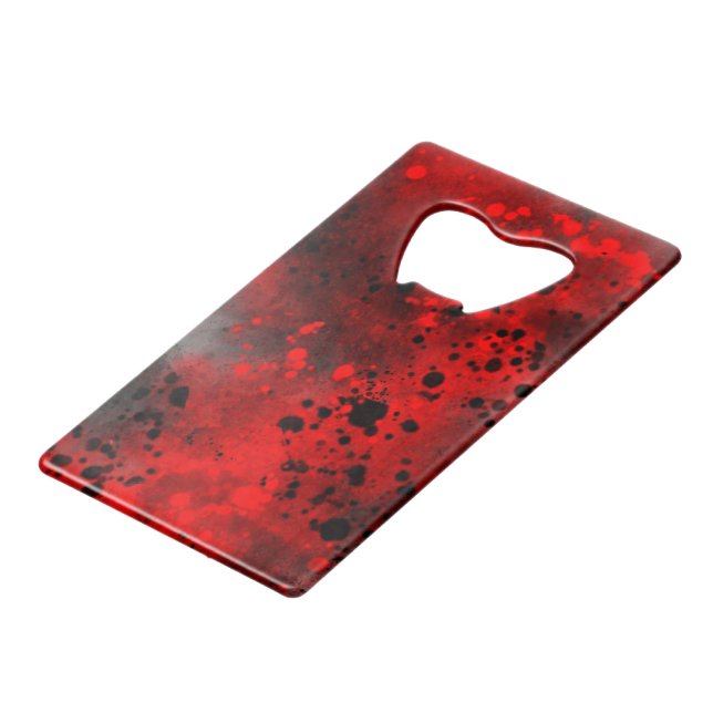 Retro Red Paint Splatter Bottle Opener (Front Angled)