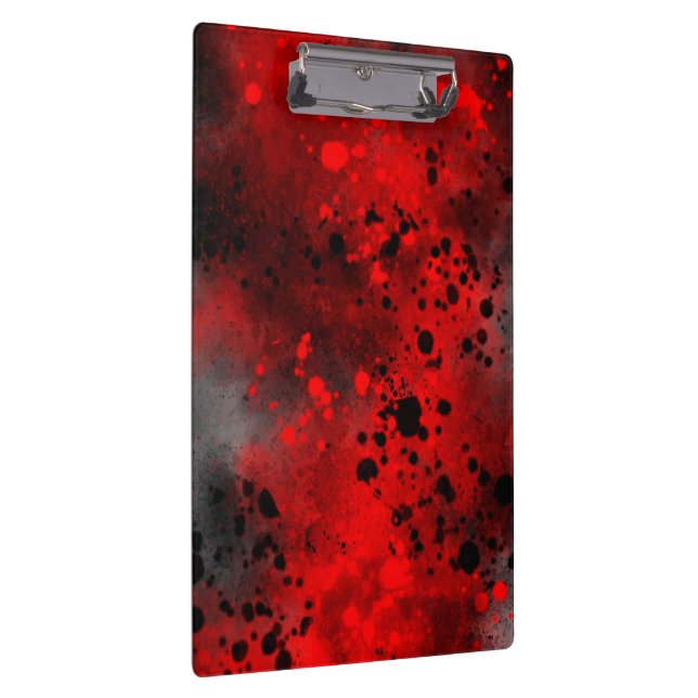 Retro Red  Paint Splatter Clipboard (Right)