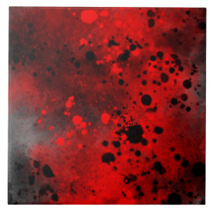 retro red Paint Splatter Effect Ceramic Tile