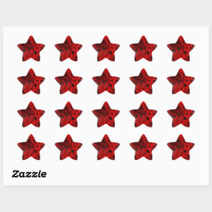 Retro Red Paint Splatter Star Sticker