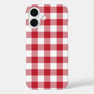Retro Red Picnic Check Farmhouse Design iPhone 16 Case