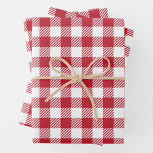 Retro Red Picnic Check Farmhouse Design Wrapping Paper Sheet