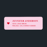 Retro Red & Pink Bridal Shower Return Address Return Address Label<br><div class="desc">Retro Red & Pink Bridal Shower Return Address label</div>