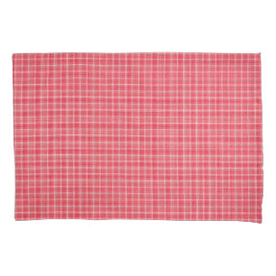 Retro red plaid tartan: seamless pattern. pillowcase