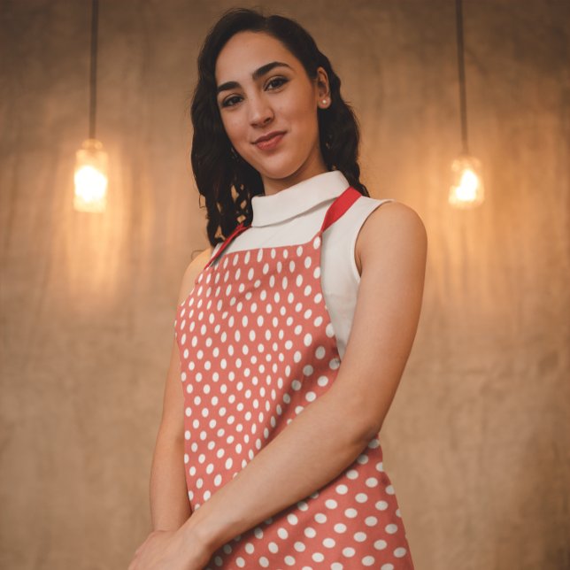 RETRO RED POLKA DOT KITCHEN APRON (Creator Uploaded)