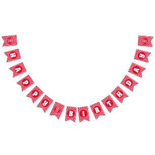 Retro Red Queen Of Hearts Birthday Bunting