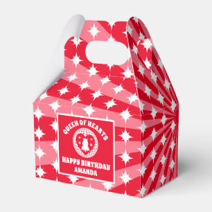 Retro Red Queen Of Hearts Birthday Party Favour Box
