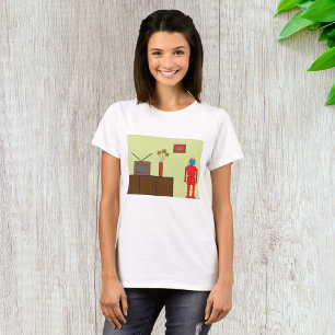 Retro Red Robot T-Shirt