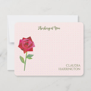 Retro Red Rose Original Collage Art MidCentury Card