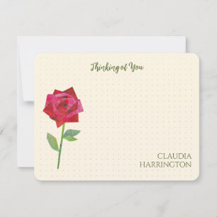 Retro Red Rose Original Collage Art MidCentury Card