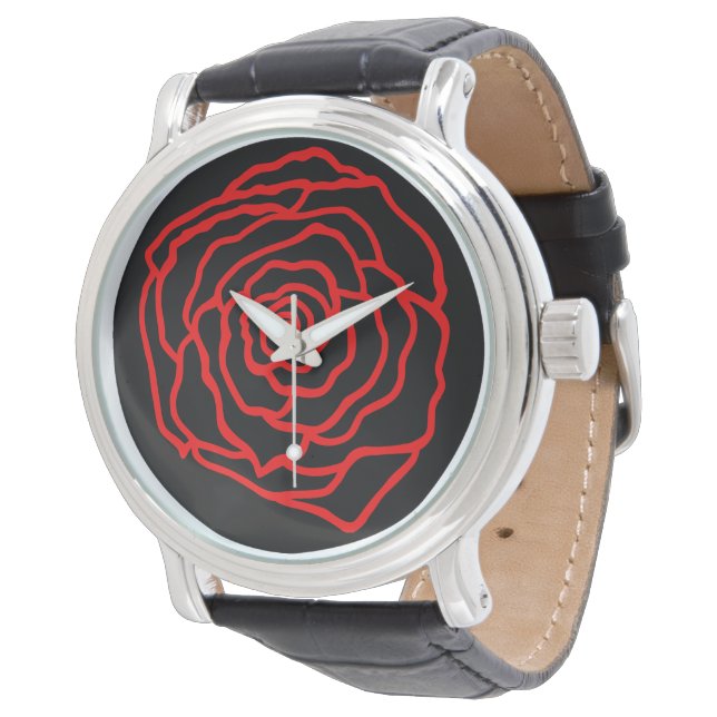 Retro Red Rose Watch Gift (Angled)