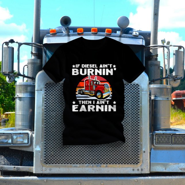 Retro Red Semi Truck Sunset – Big Rig Diesel Truck T-Shirt (Creator Uploaded)